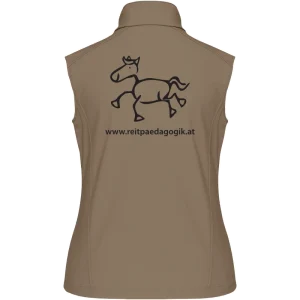 Reitpaedagogik produkt damen softshellgilet camel back K404 black print