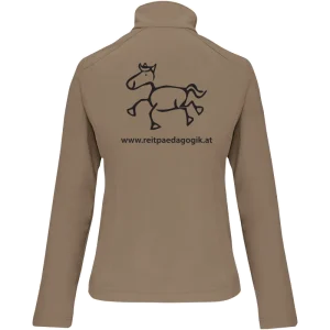 Reitpaedagogik produkt damen softshelljacke camel back K400 black print