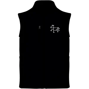 Reitpaedagogik produkt herren softshellgilet black front K403 white print