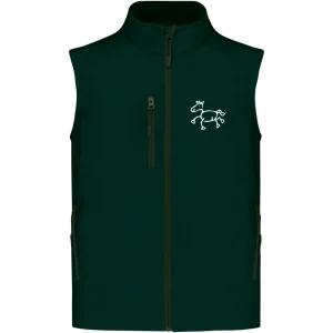 Reitpaedagogik produkt herren softshellgilet bottlegreen front K403 white print