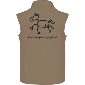 Reitpaedagogik produkt herren softshellgilet camel back K403 black print