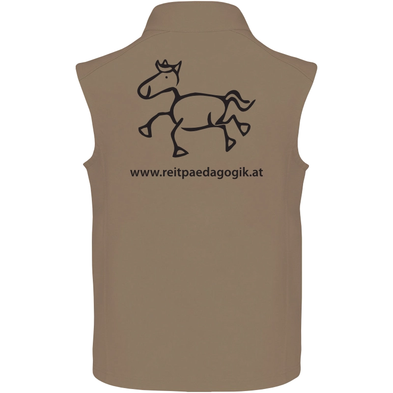 Reitpaedagogik produkt herren softshellgilet camel back K403 black print