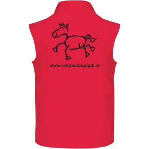 Reitpaedagogik produkt herren softshellgilet red back K403 black print