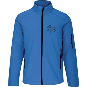 Reitpaedagogik produkt herren softshelljacke aquablue front K401 black print