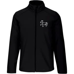 Reitpaedagogik produkt herren softshelljacke black front K401 white print
