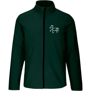 Reitpaedagogik produkt herren softshelljacke bottlegreen front K401 white print