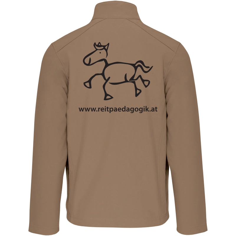 Reitpaedagogik produkt herren softshelljacke camel back K401 black print