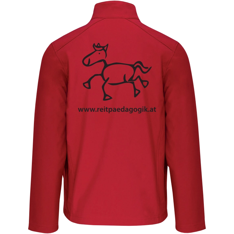 Reitpaedagogik produkt herren softshelljacke red back K401 black print