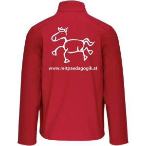 Reitpaedagogik produkt herren softshelljacke red back K401 white print