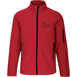 Reitpaedagogik produkt herren softshelljacke red front K401 black print