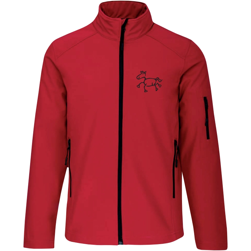 Reitpaedagogik produkt herren softshelljacke red front K401 black print