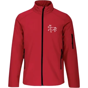 Reitpaedagogik produkt herren softshelljacke red front K401 white print